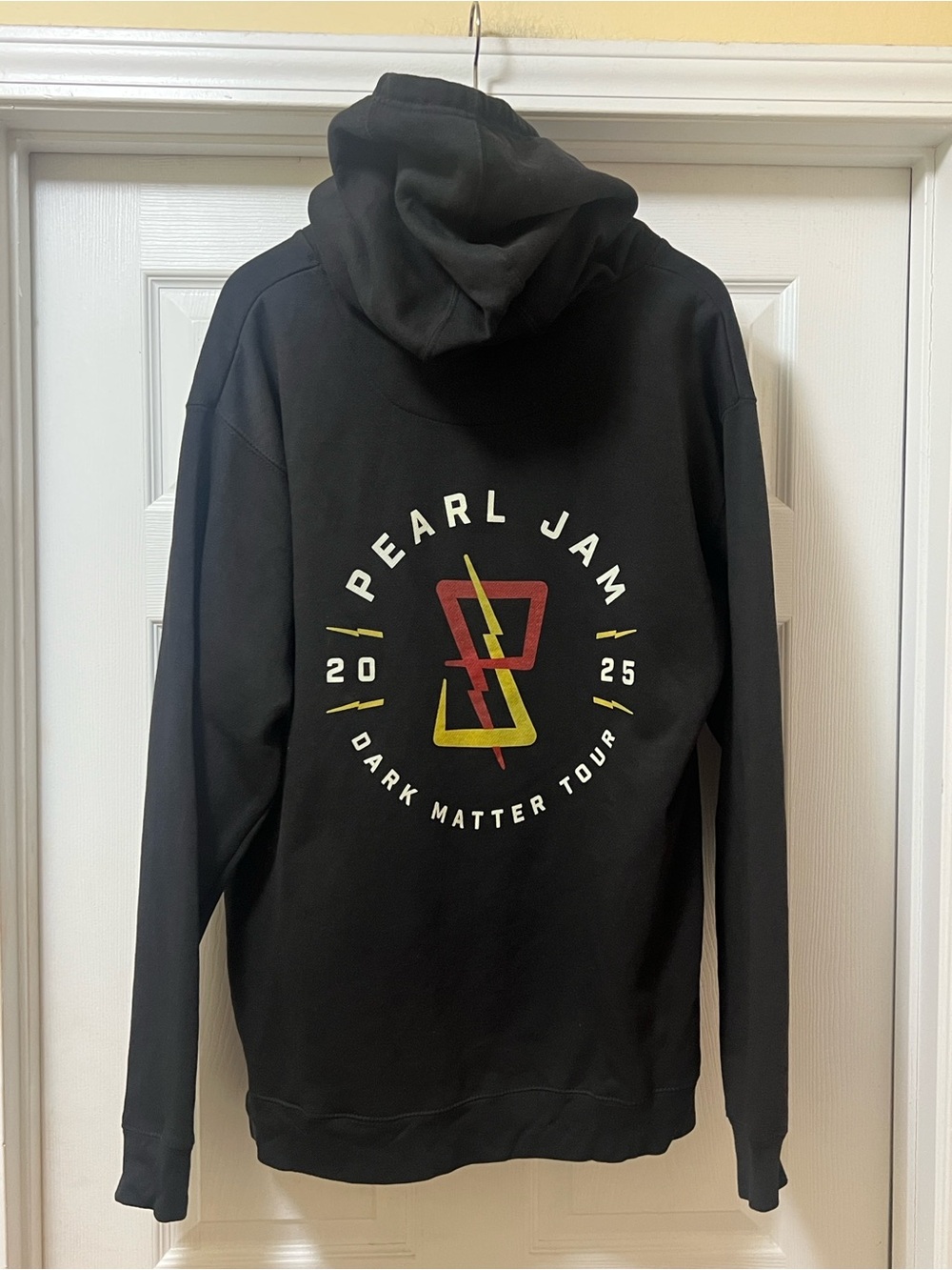 Pearl Jam Black Hoodie with Red and Yellow Tour Graphic